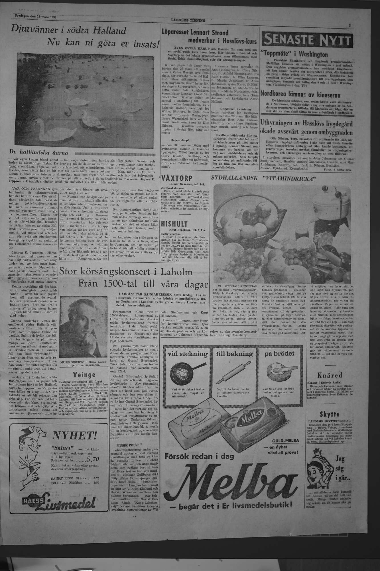 Laholms Tidning Fredag 14 mars 1958, sida 3