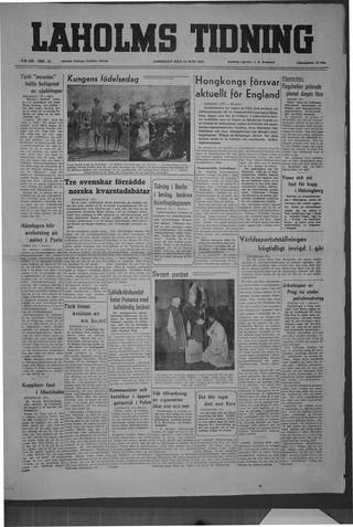Förstasidan, Lördag 18 juni 1949