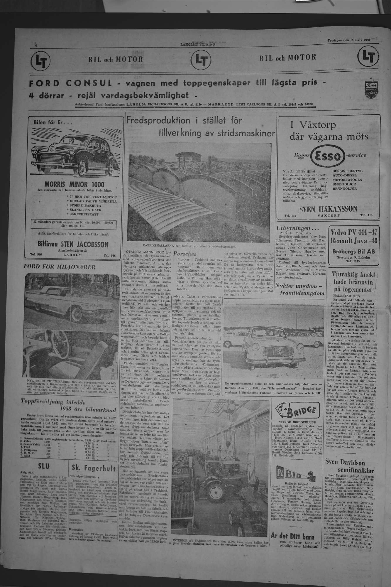 Laholms Tidning Fredag 14 mars 1958, sida 4