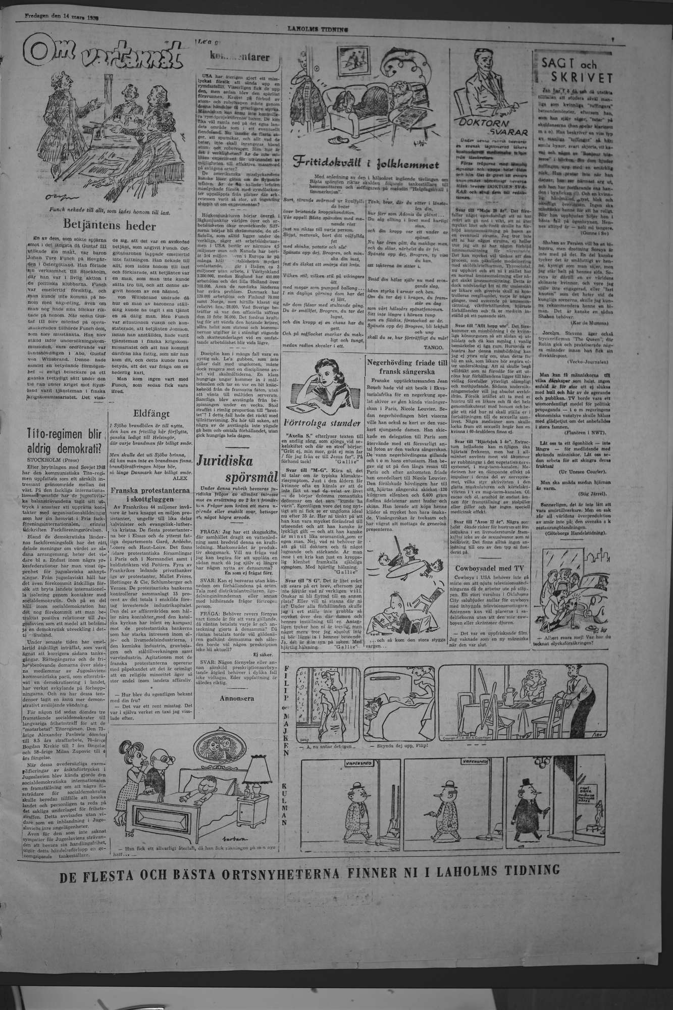 Laholms Tidning Fredag 14 mars 1958, sida 7