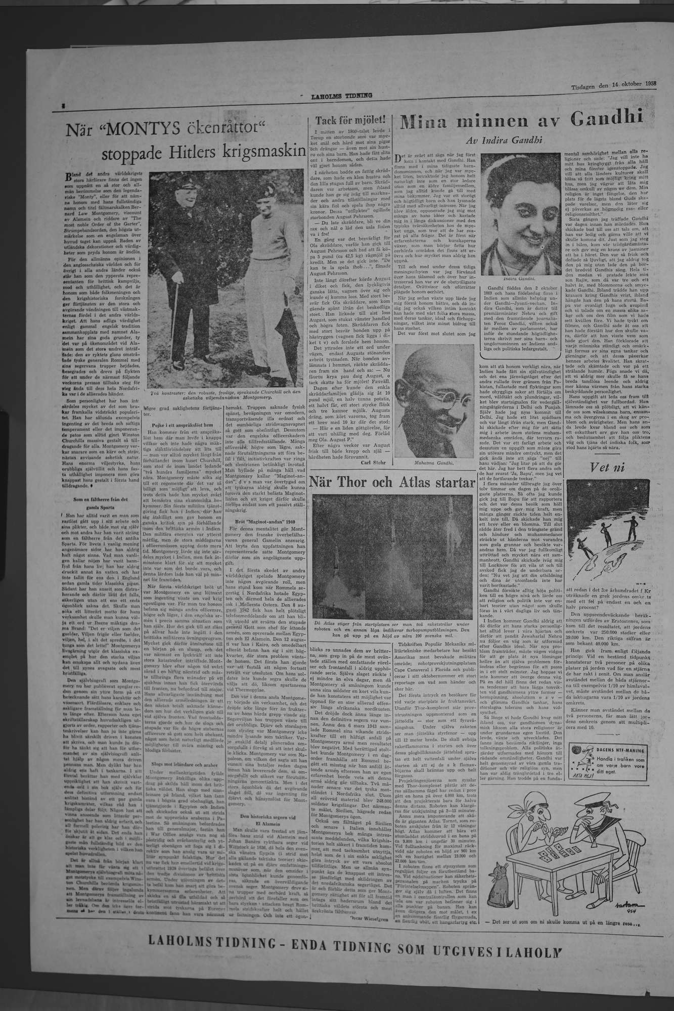 Laholms Tidning Tisdag 14 oktober 1958, sida 4