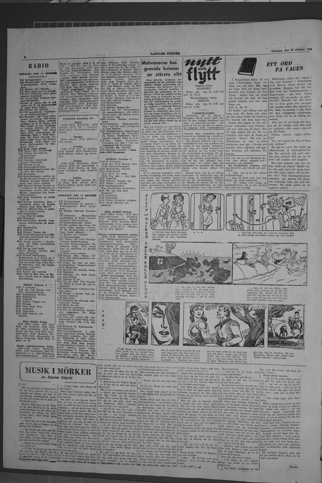 Laholms Tidning Tisdag 14 oktober 1958, sida 6
