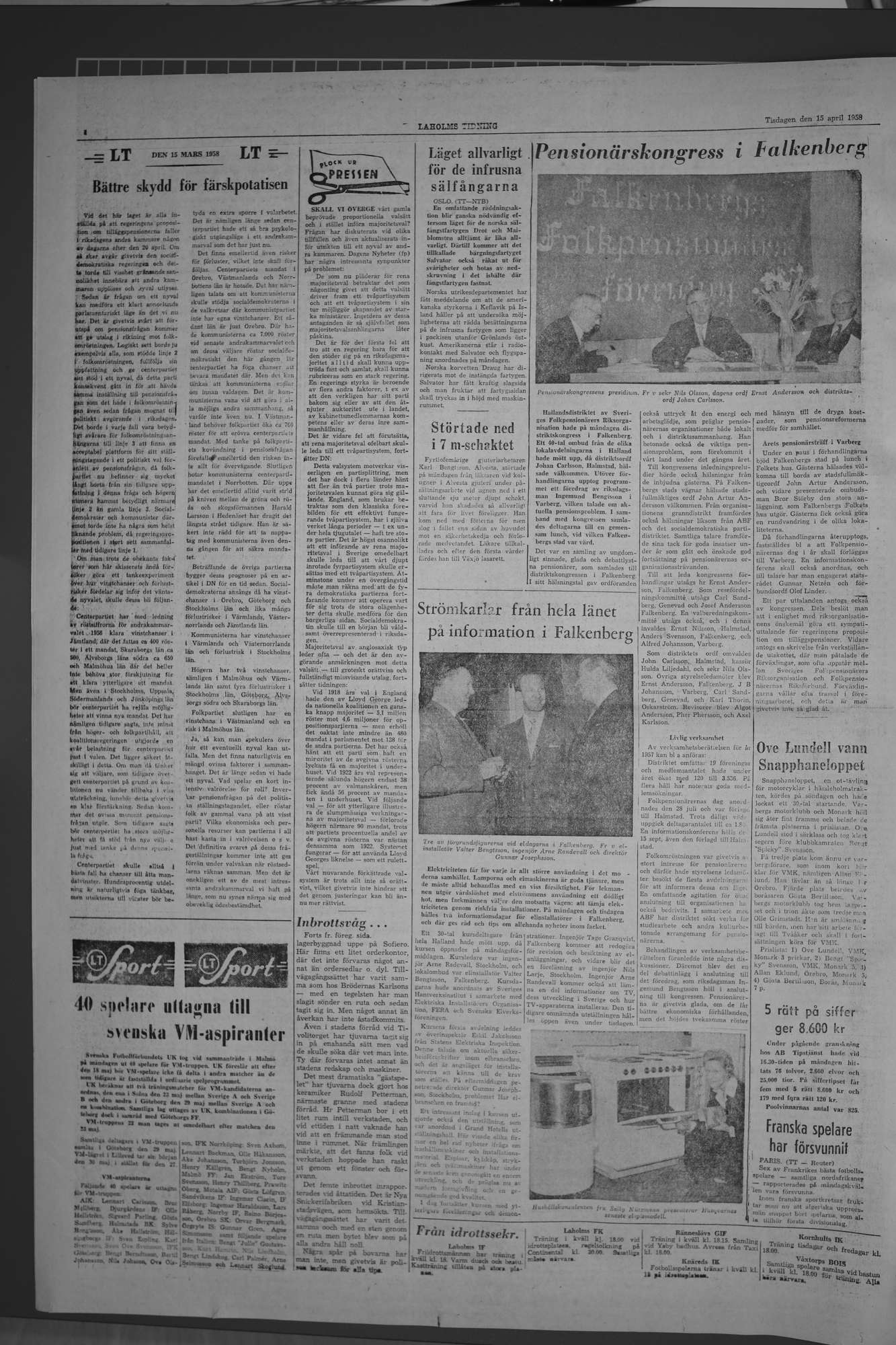 Laholms Tidning Tisdag 15 april 1958, sida 4