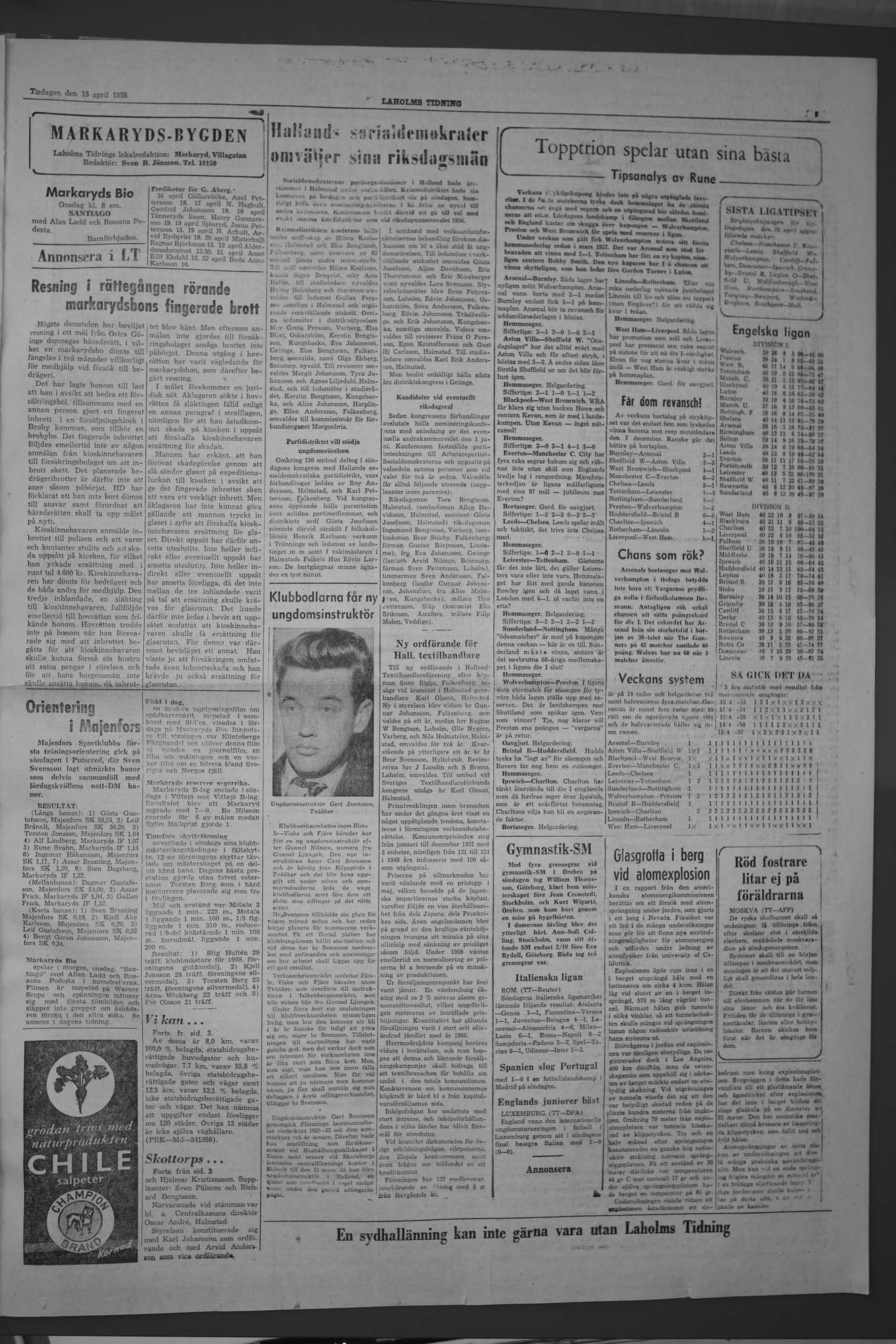 Laholms Tidning Tisdag 15 april 1958, sida 5