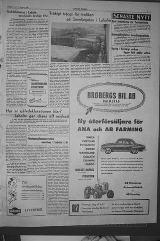 Förstasidan, Lördag 15 februari 1958