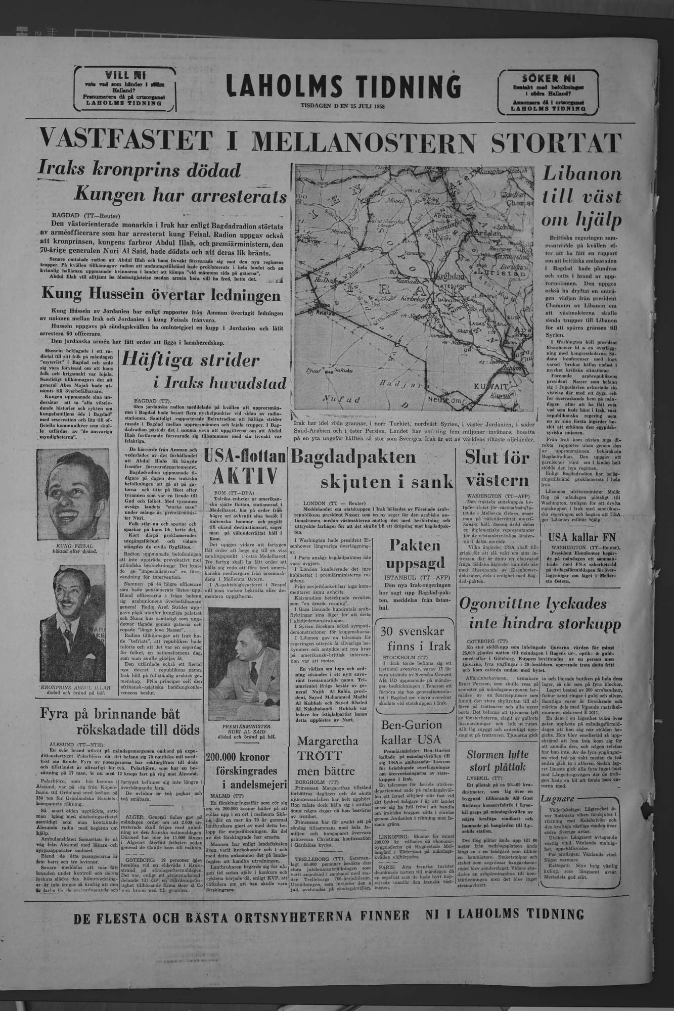Laholms Tidning Tisdag 15 juli 1958, sida 8