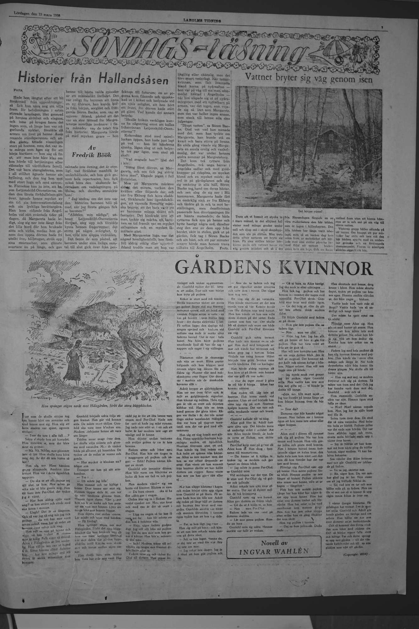 Laholms Tidning Lördag 15 mars 1958, sida 7