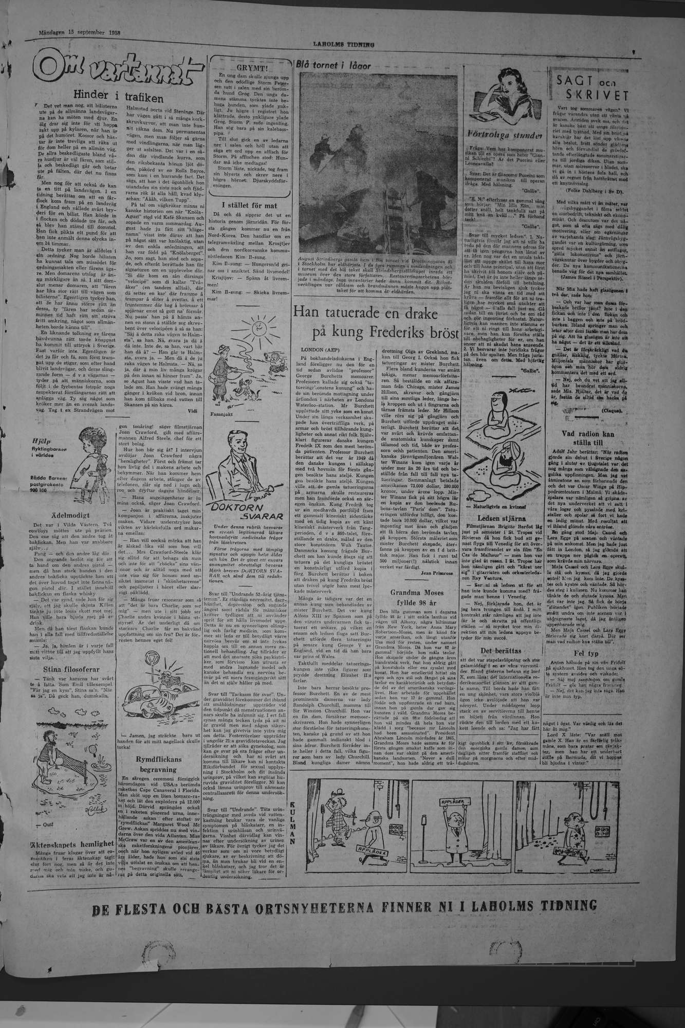 Laholms Tidning Måndag 15 september 1958, sida 7