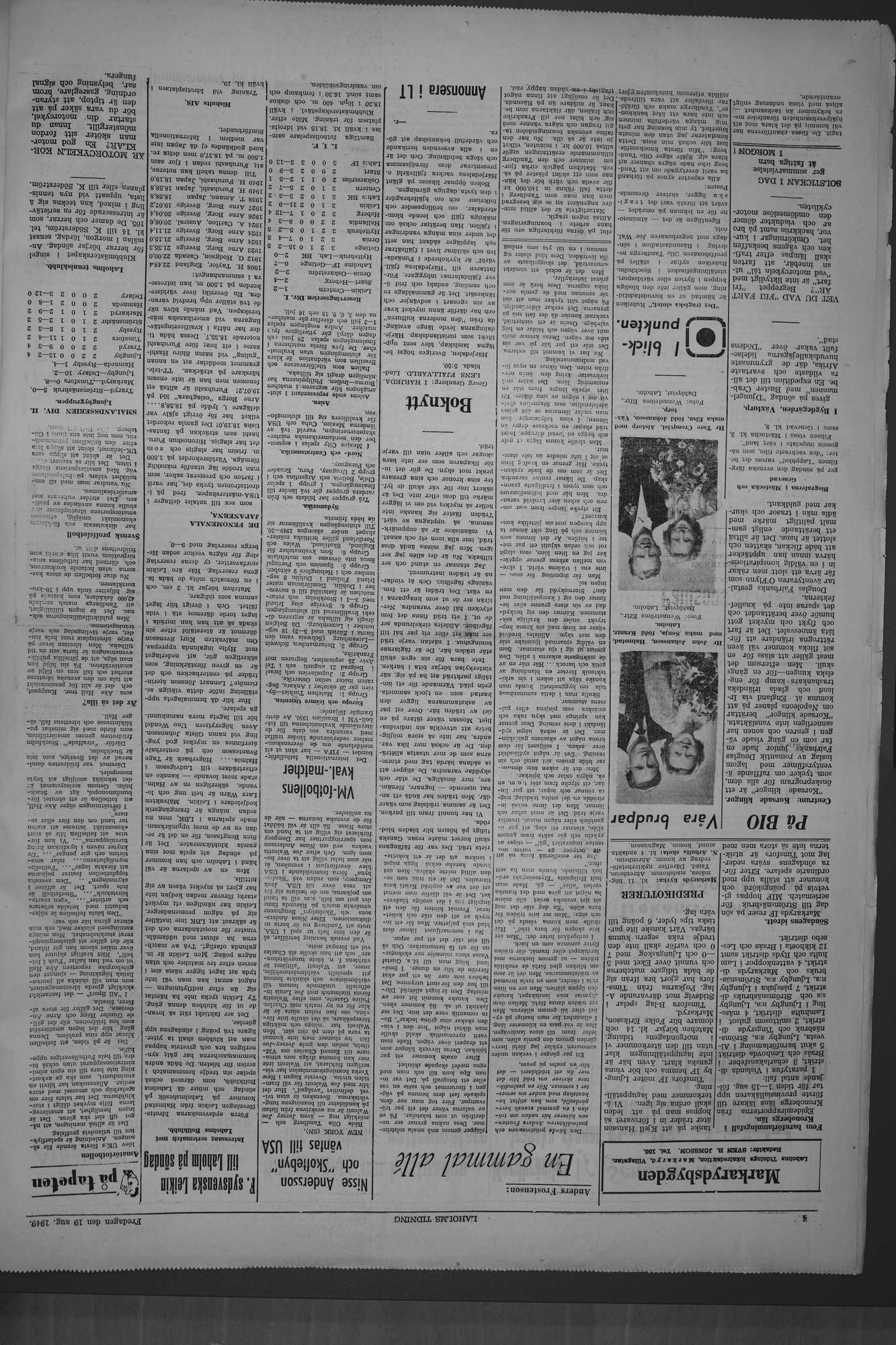 Laholms Tidning Fredag 19 augusti 1949, sida 4