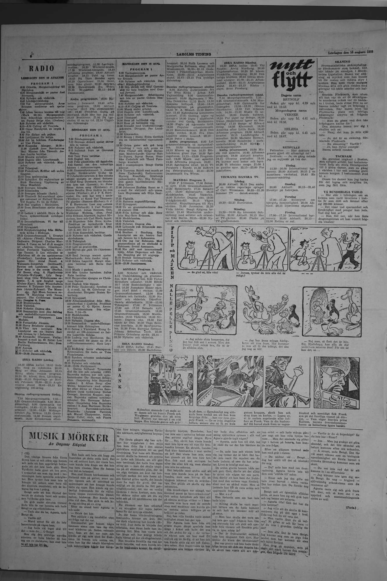 Laholms Tidning Lördag 16 augusti 1958, sida 6