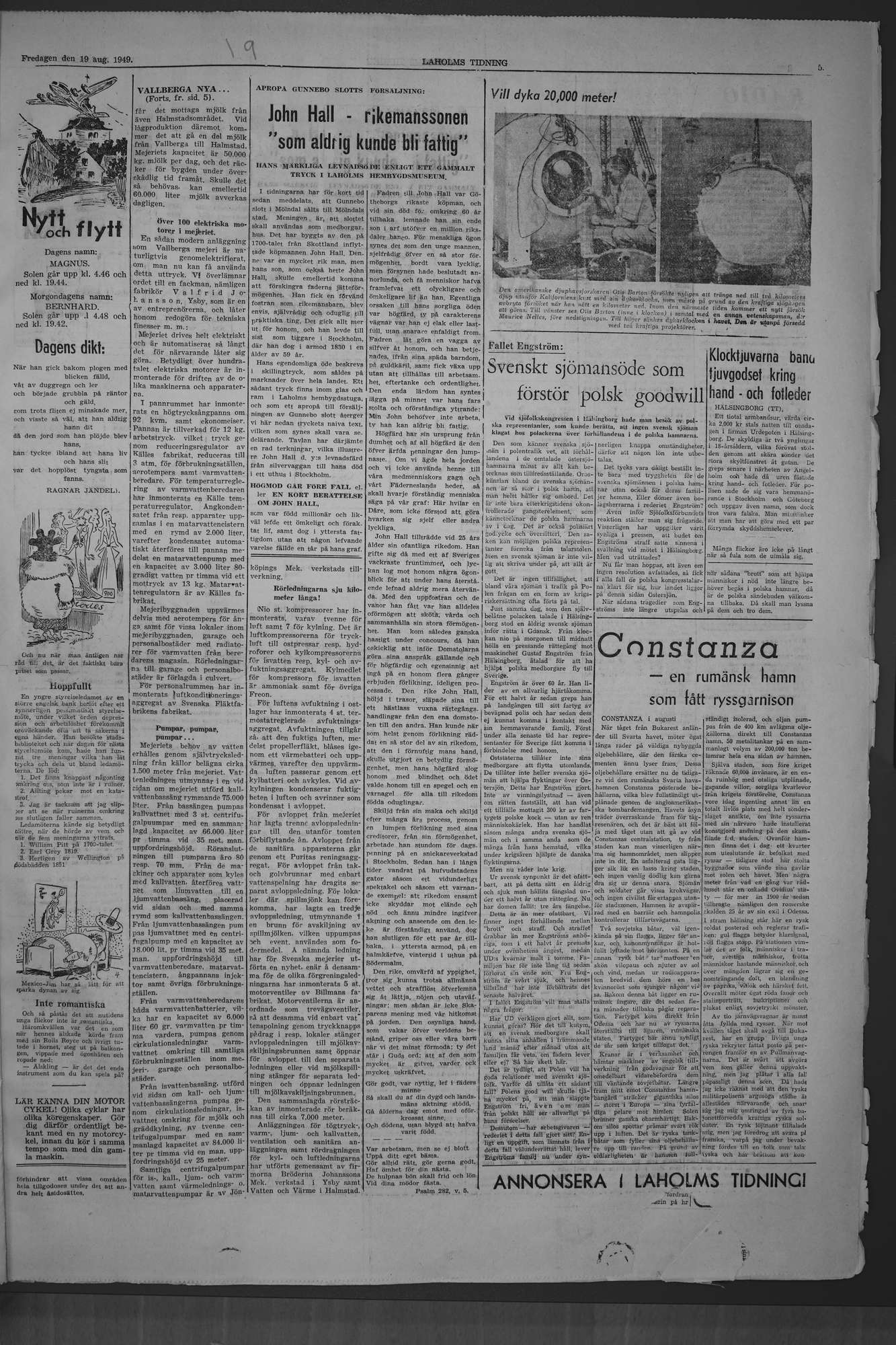 Laholms Tidning Fredag 19 augusti 1949, sida 7
