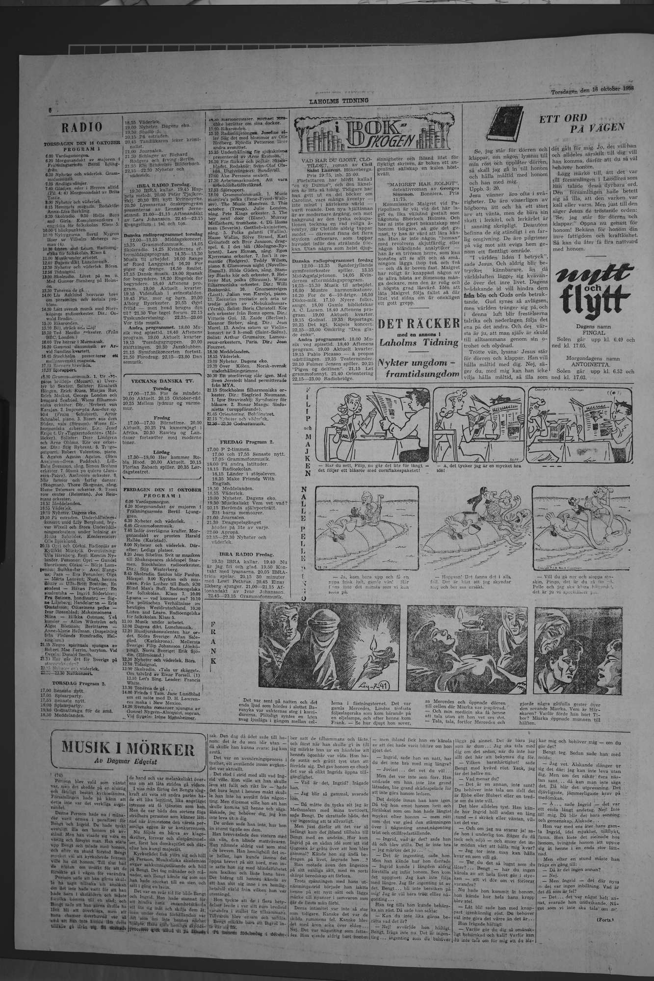 Laholms Tidning Torsdag 16 oktober 1958, sida 6