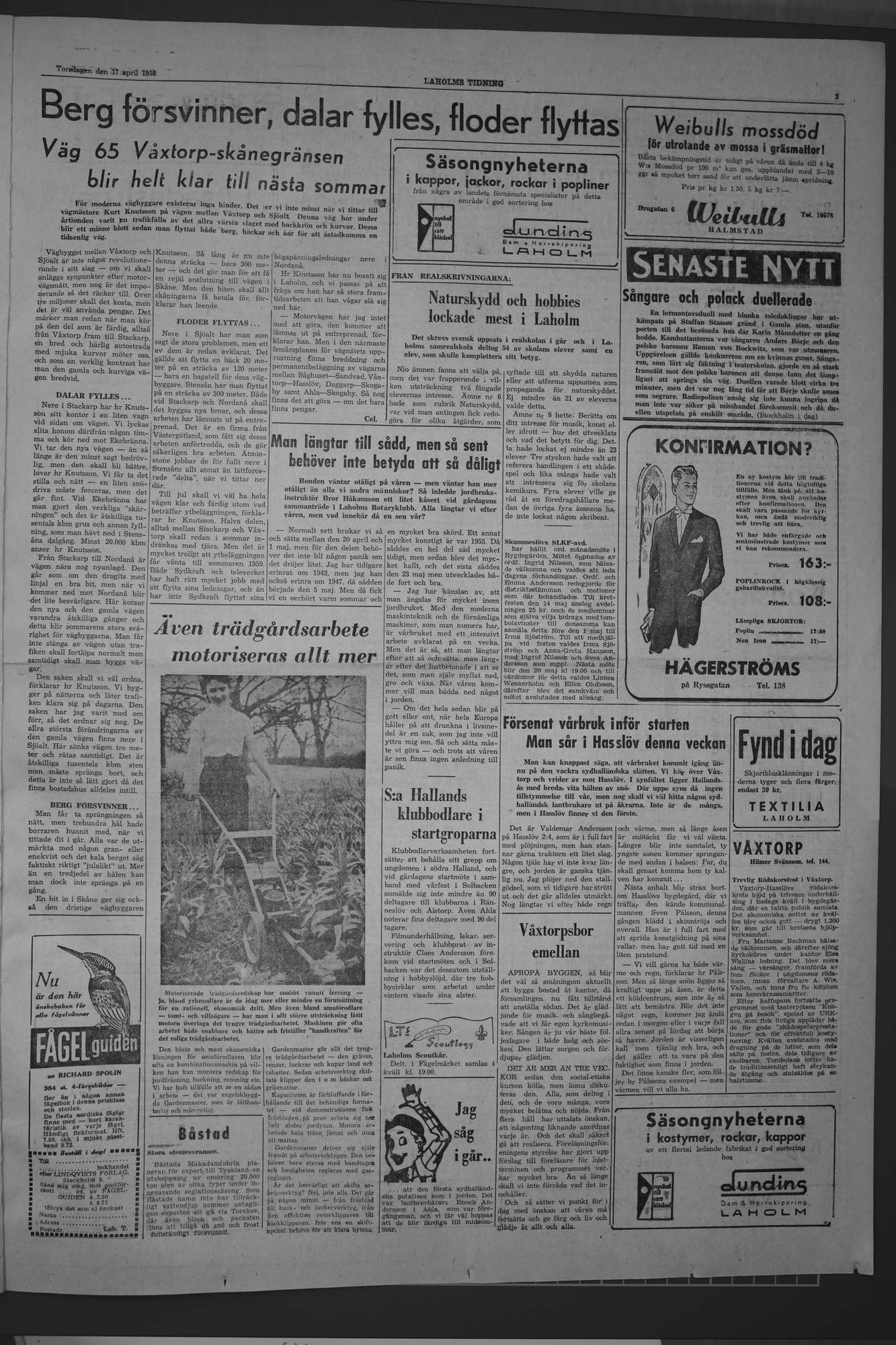 Laholms Tidning Torsdag 17 april 1958, sida 3