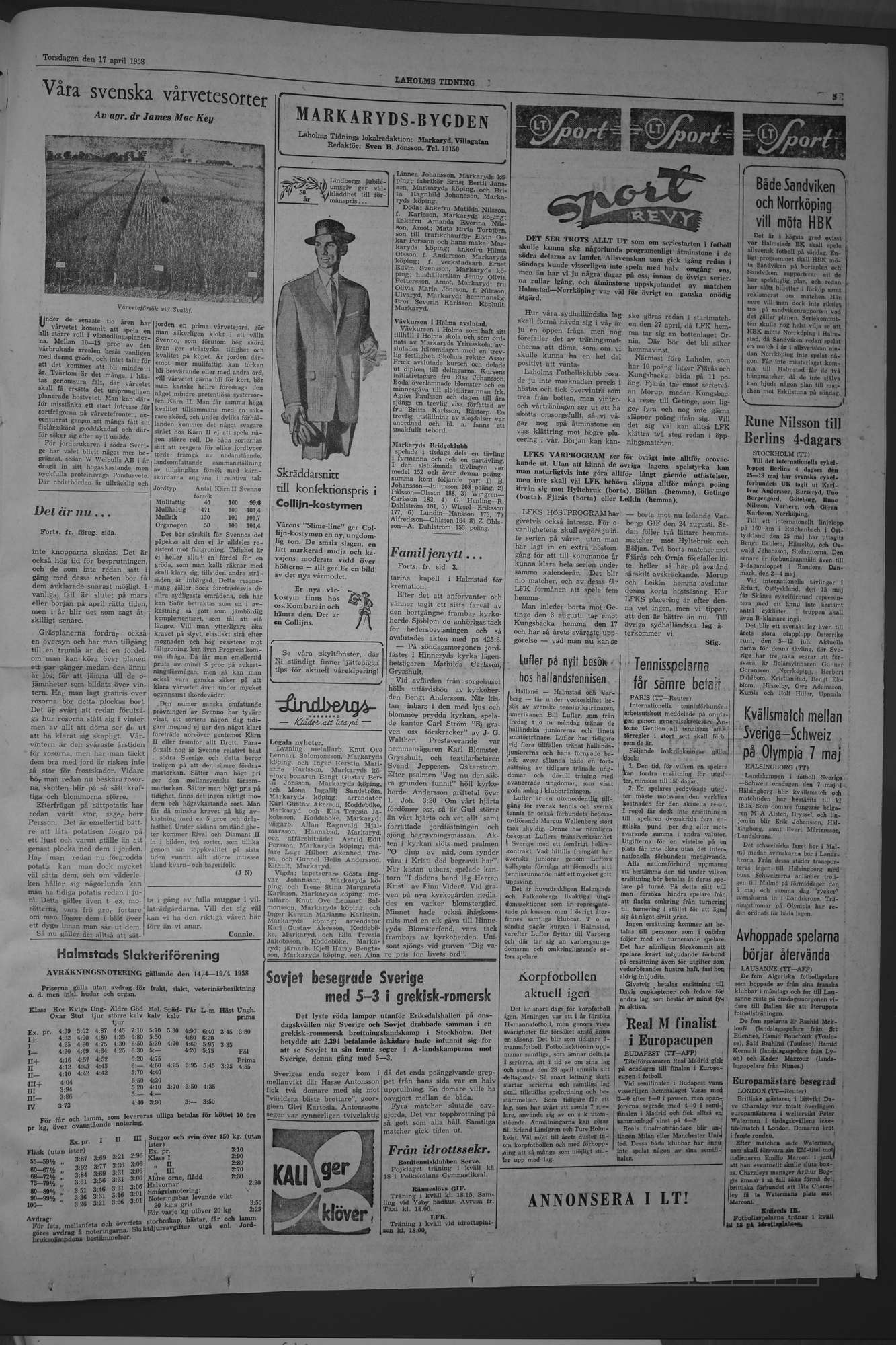 Laholms Tidning Torsdag 17 april 1958, sida 5