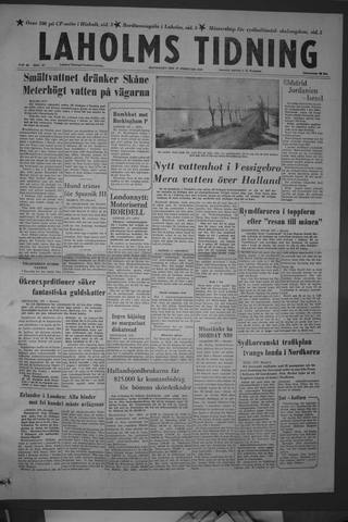 Förstasidan, Måndag 17 februari 1958