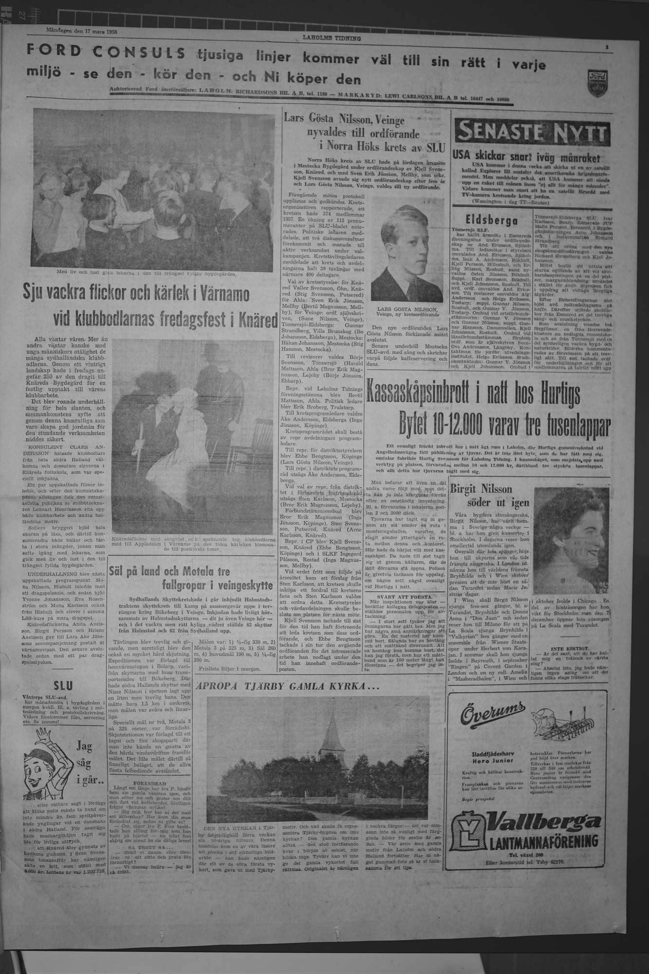 Laholms Tidning Måndag 17 mars 1958, sida 3
