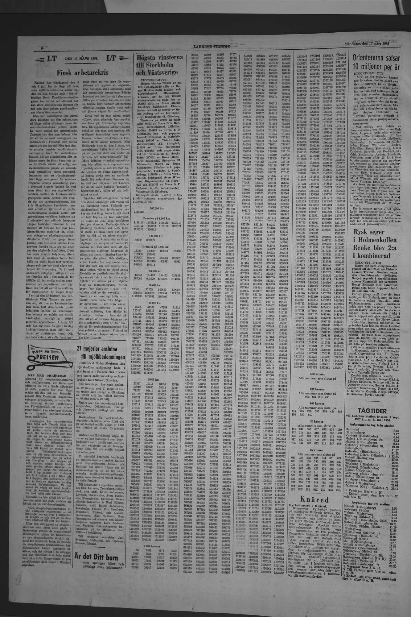 Laholms Tidning Måndag 17 mars 1958, sida 4
