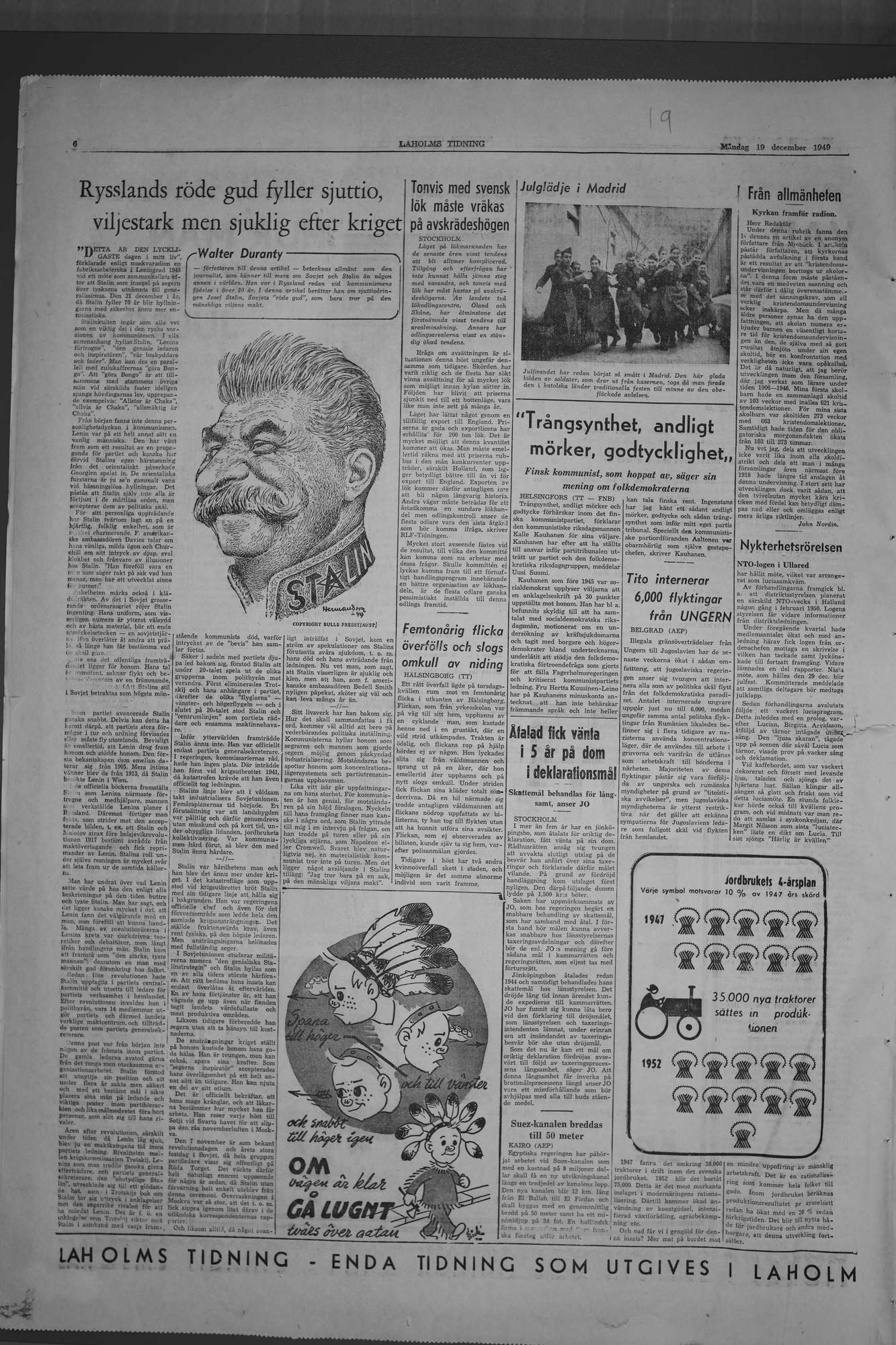 Laholms Tidning Måndag 19 december 1949, sida 6