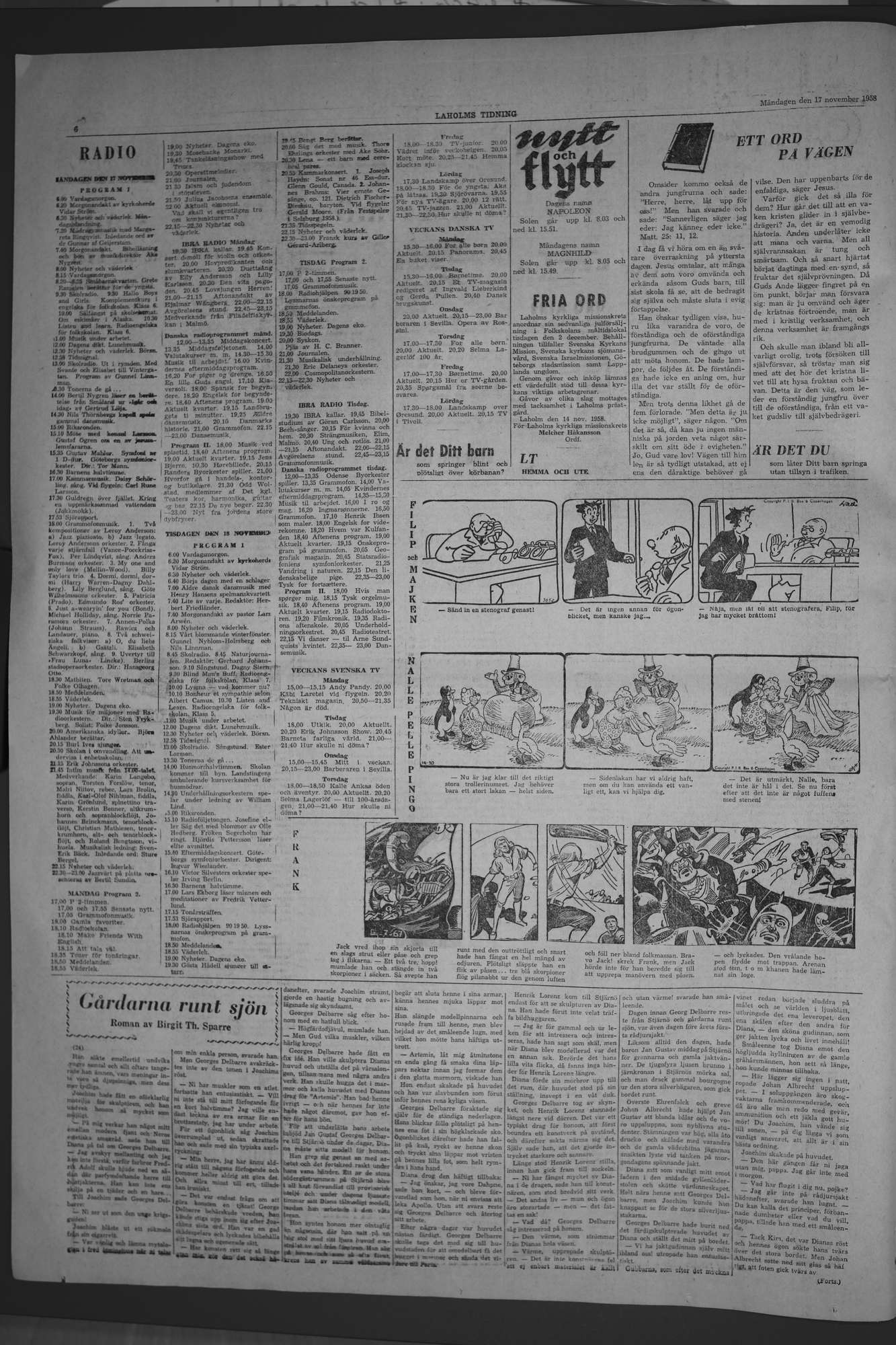 Laholms Tidning Måndag 17 november 1958, sida 6