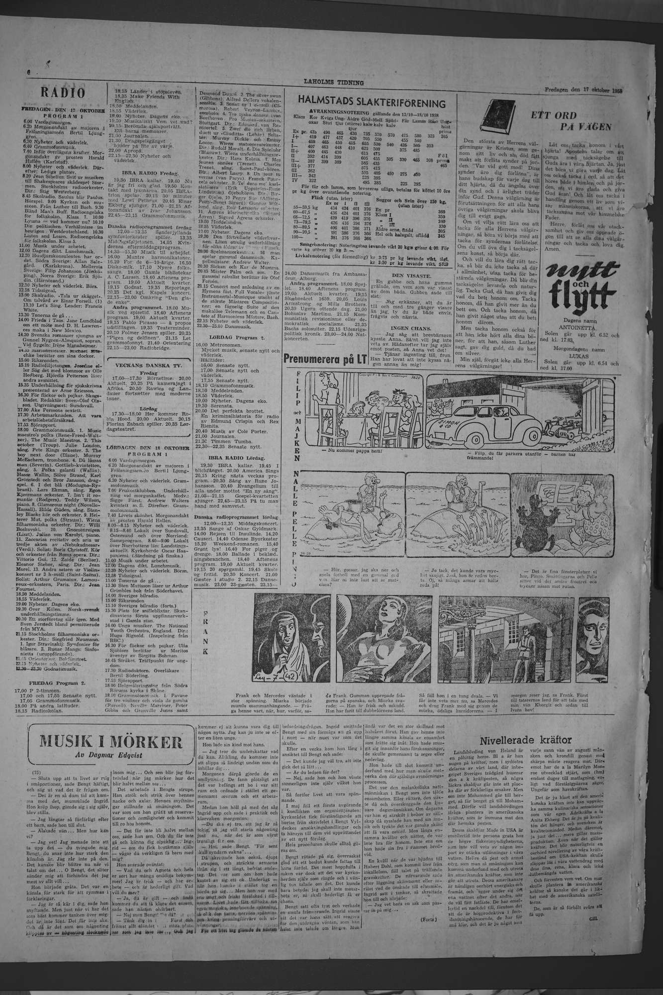 Laholms Tidning Fredag 17 oktober 1958, sida 6