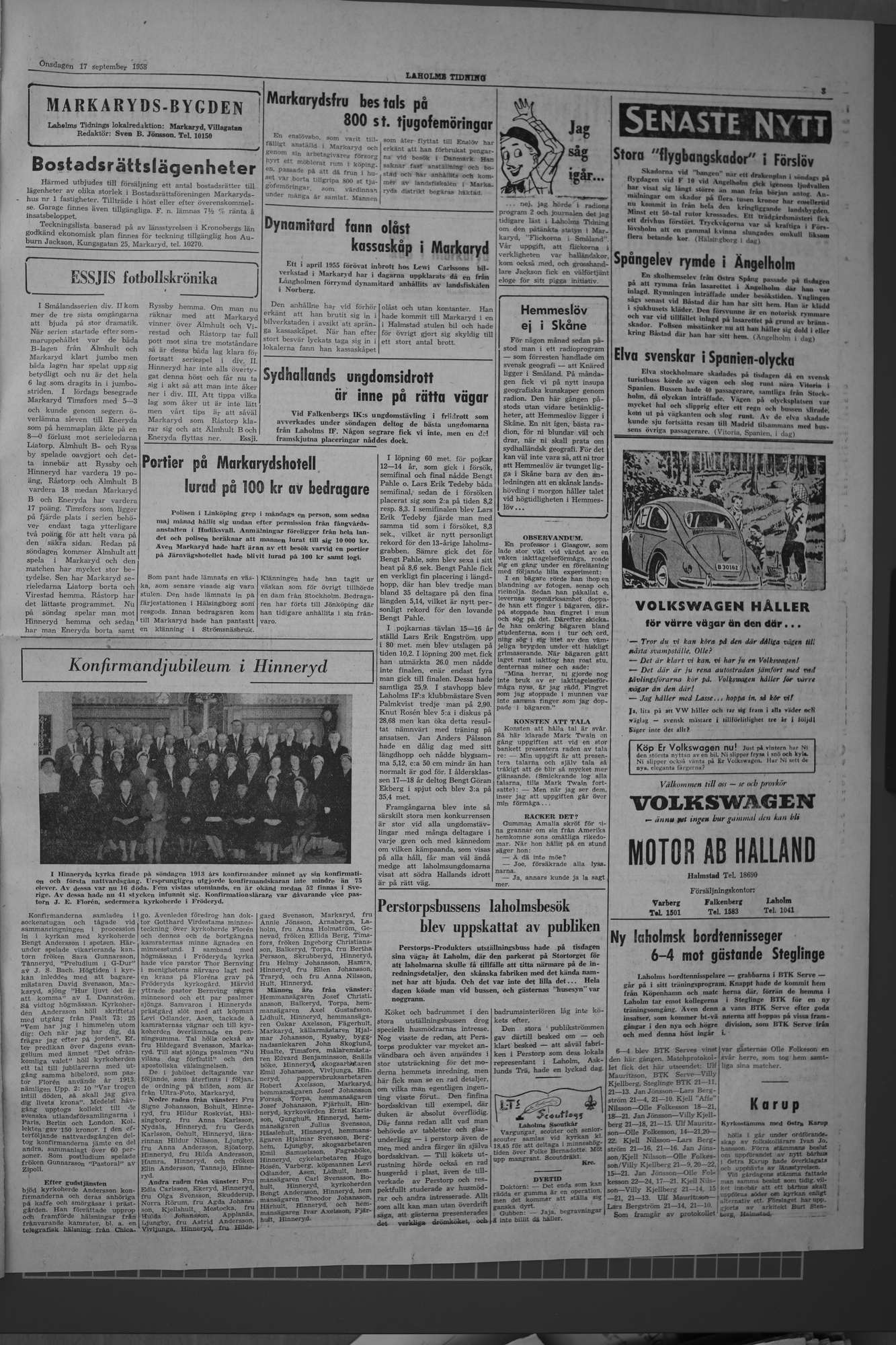 Laholms Tidning Onsdag 17 september 1958, sida 3