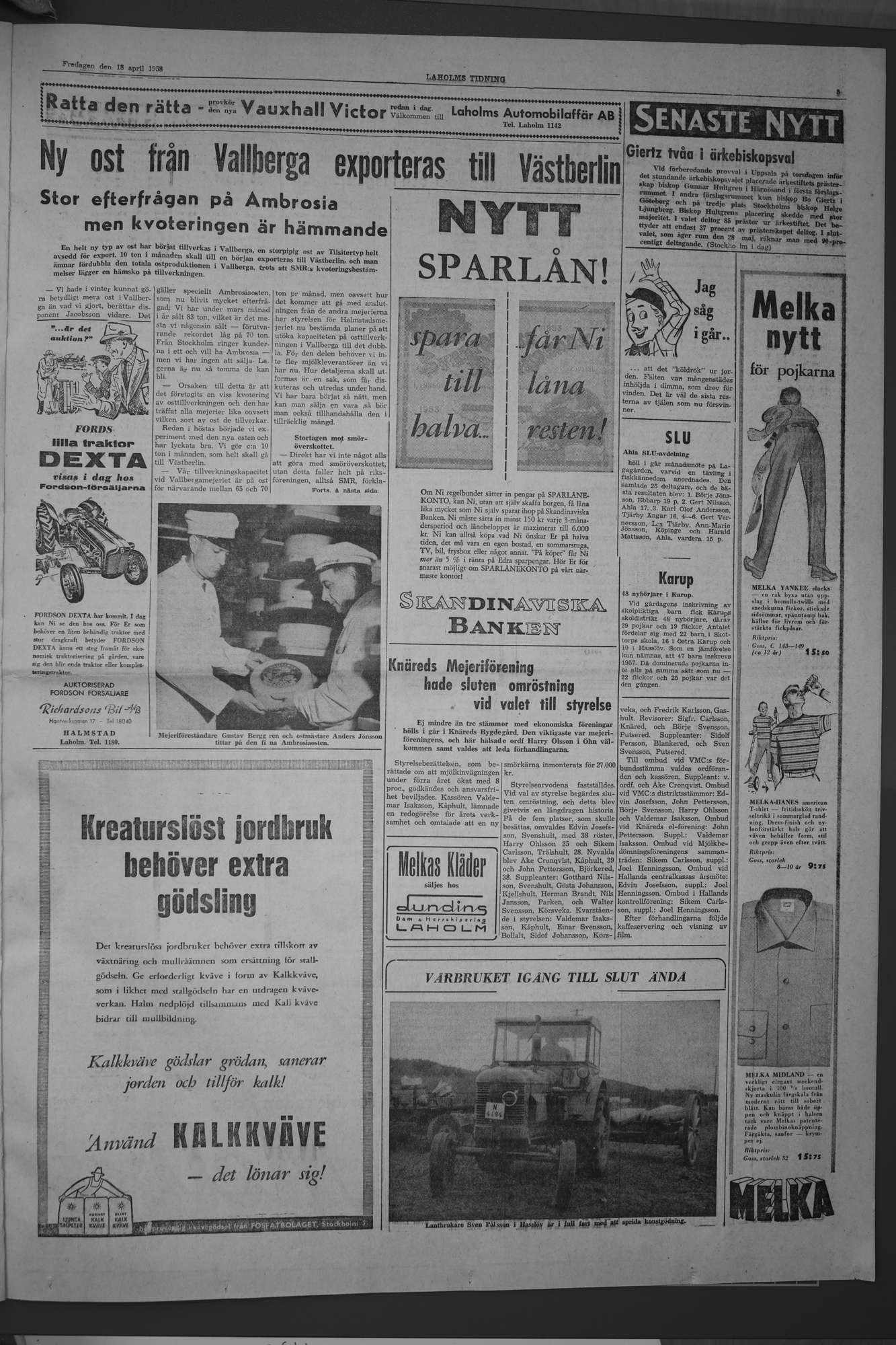 Laholms Tidning Fredag 18 april 1958, sida 3
