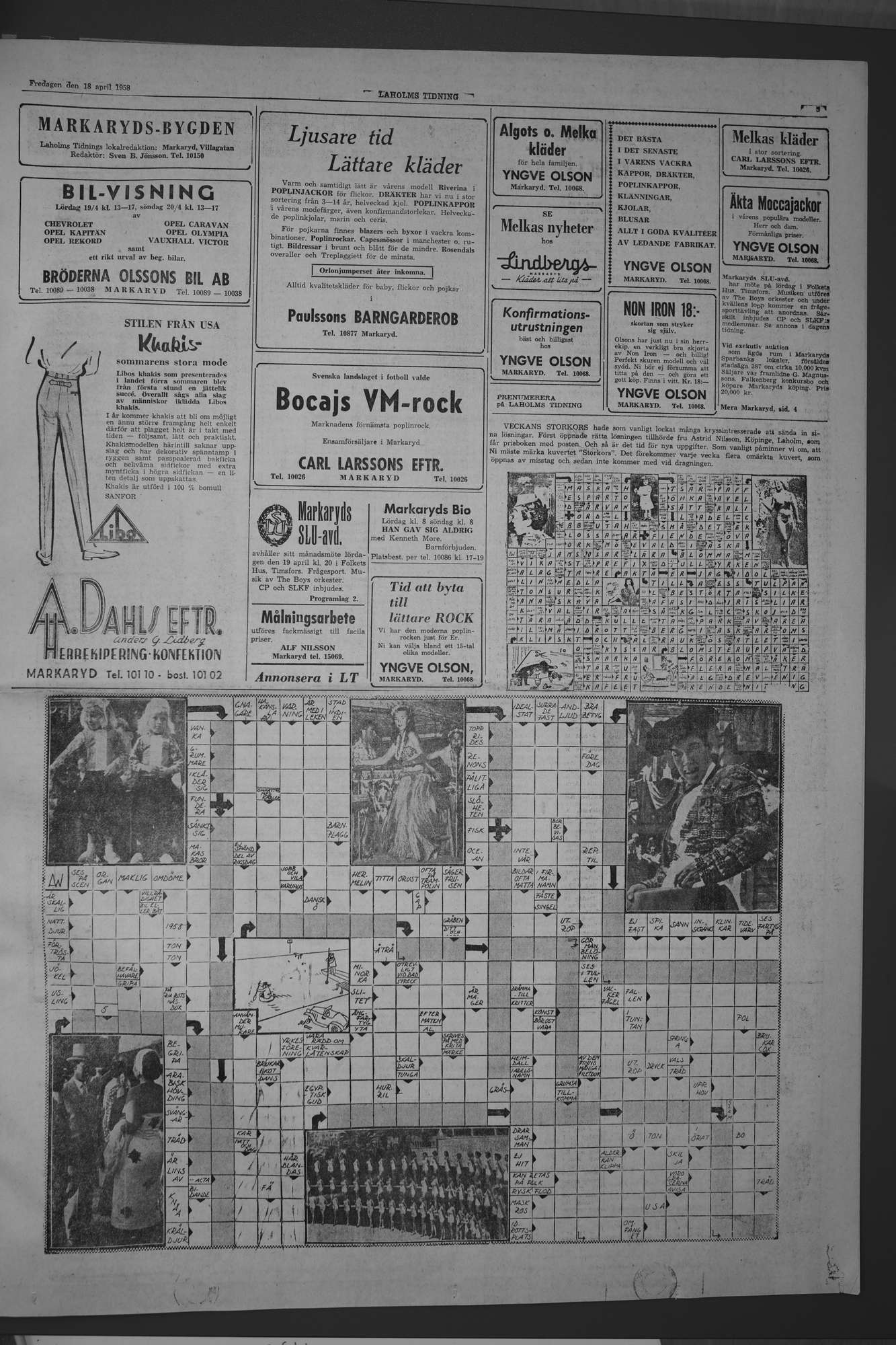 Laholms Tidning Fredag 18 april 1958, sida 5