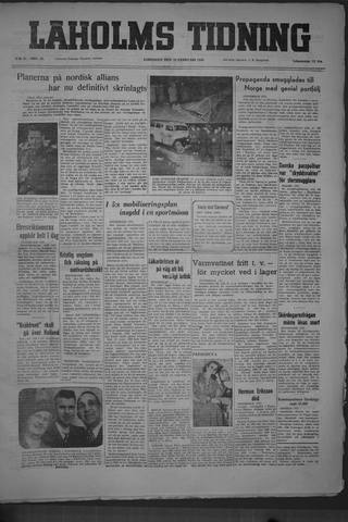 Förstasidan, Lördag 19 februari 1949