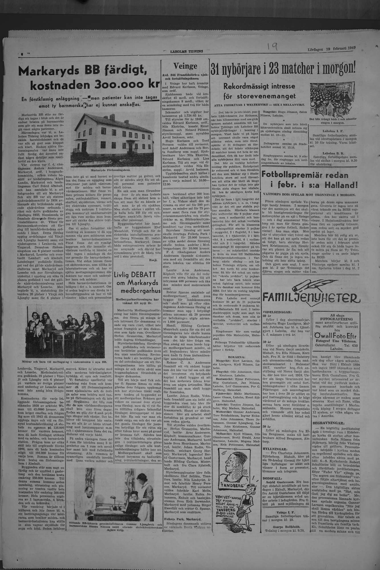 Laholms Tidning Lördag 19 februari 1949, sida 4
