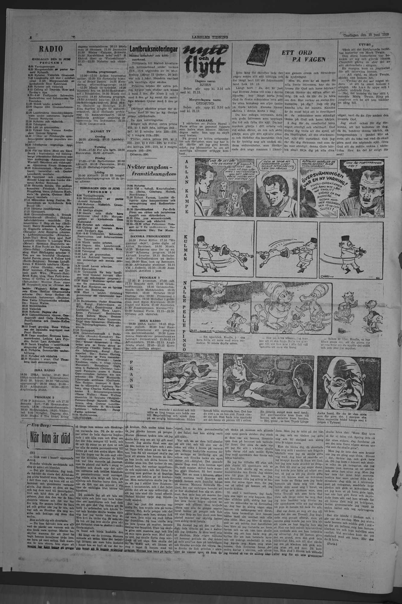 Laholms Tidning Onsdag 18 juni 1958, sida 6