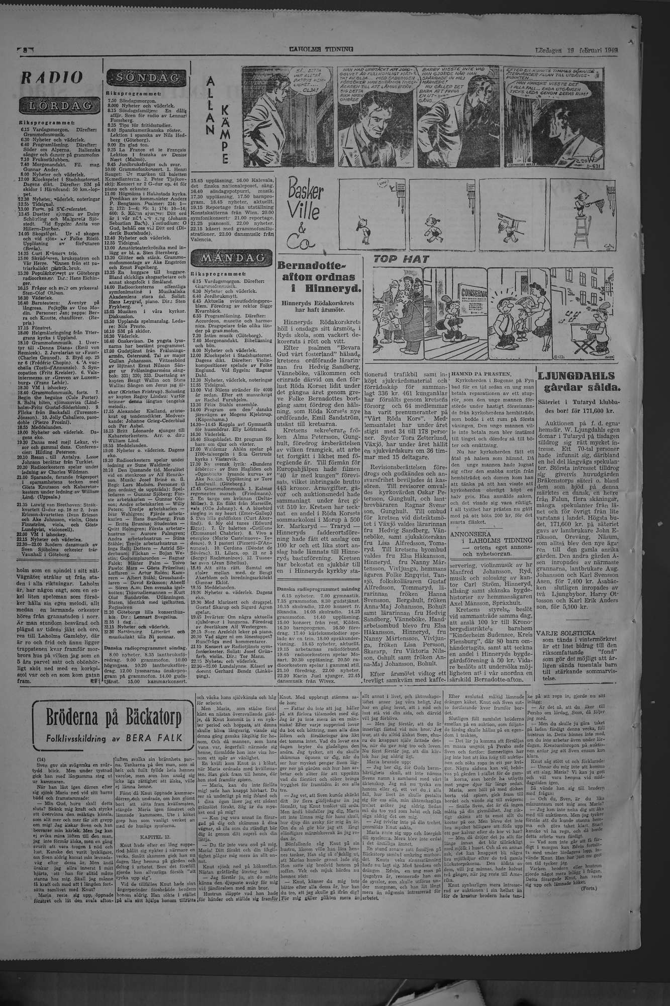 Laholms Tidning Lördag 19 februari 1949, sida 8