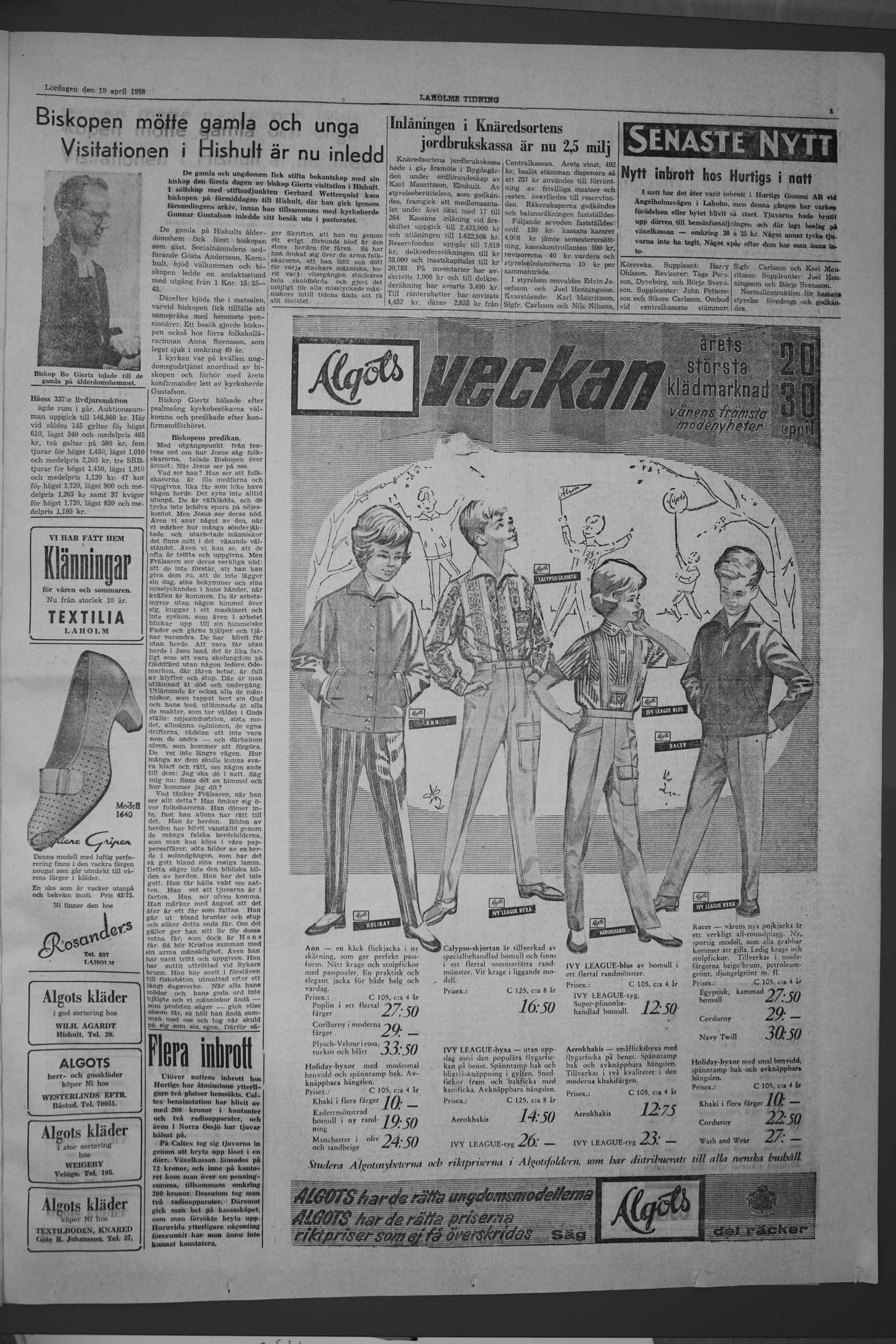 Laholms Tidning Lördag 19 april 1958, sida 3