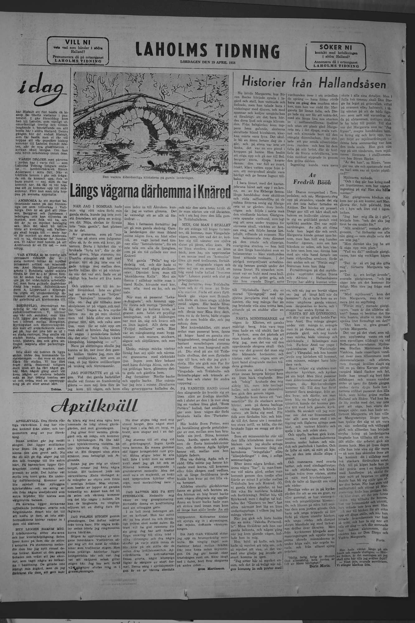 Laholms Tidning Lördag 19 april 1958, sida 8