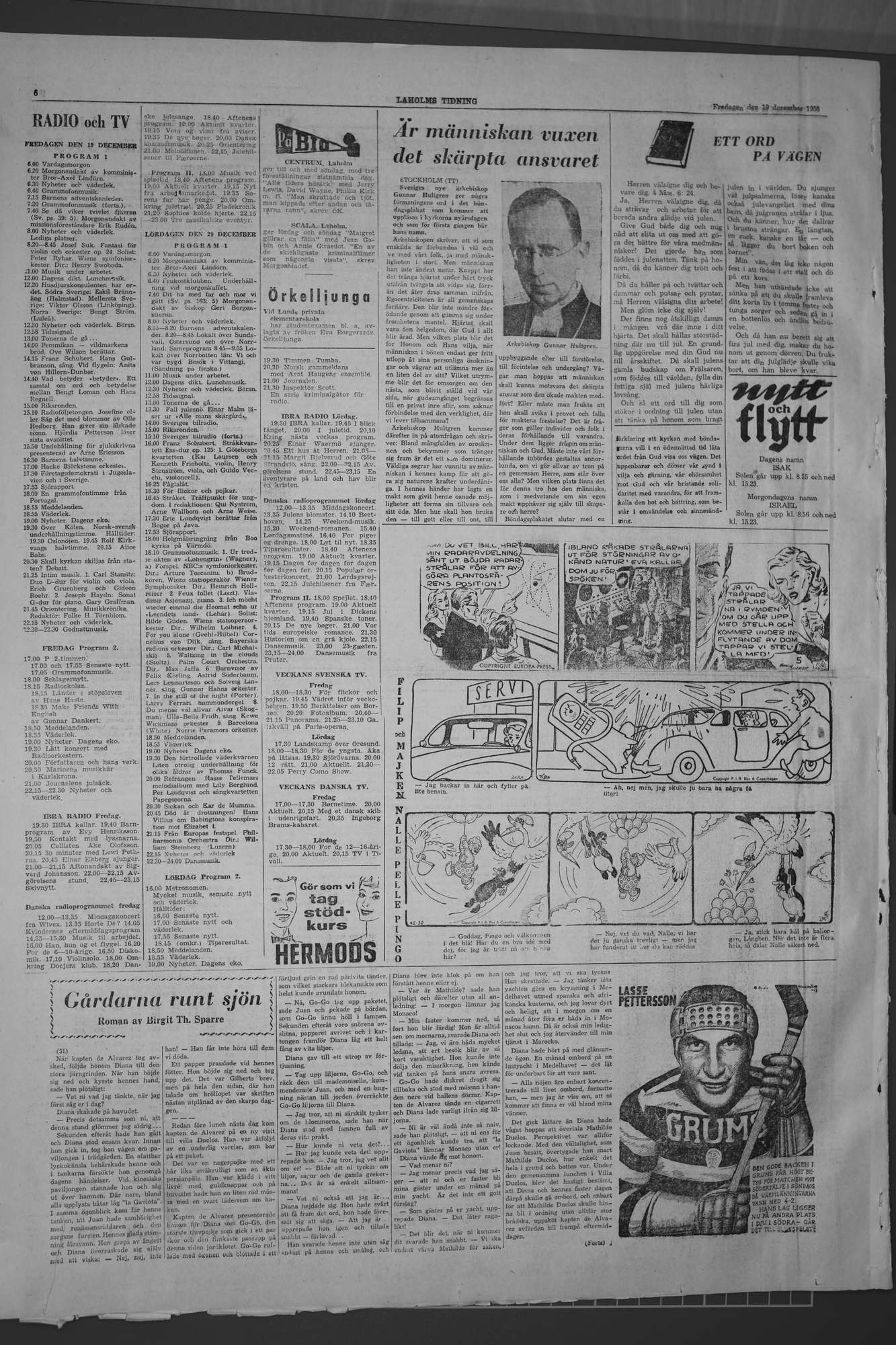 Laholms Tidning Fredag 19 december 1958, sida 6