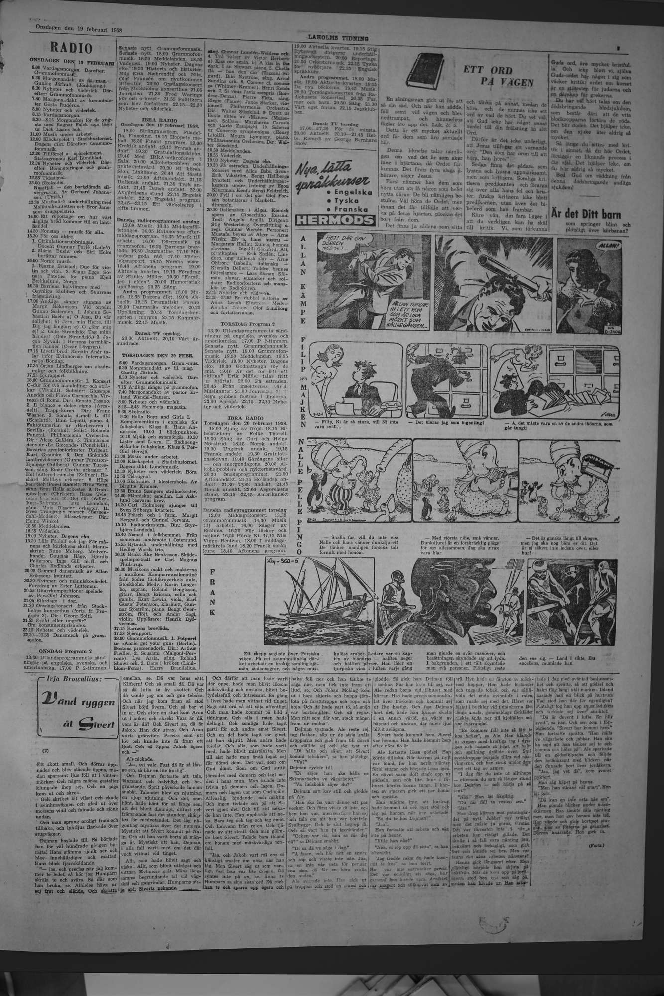 Laholms Tidning Onsdag 19 februari 1958, sida 5