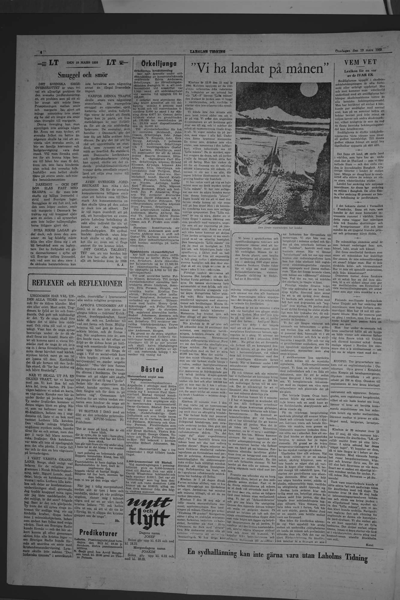 Laholms Tidning Onsdag 19 mars 1958, sida 4