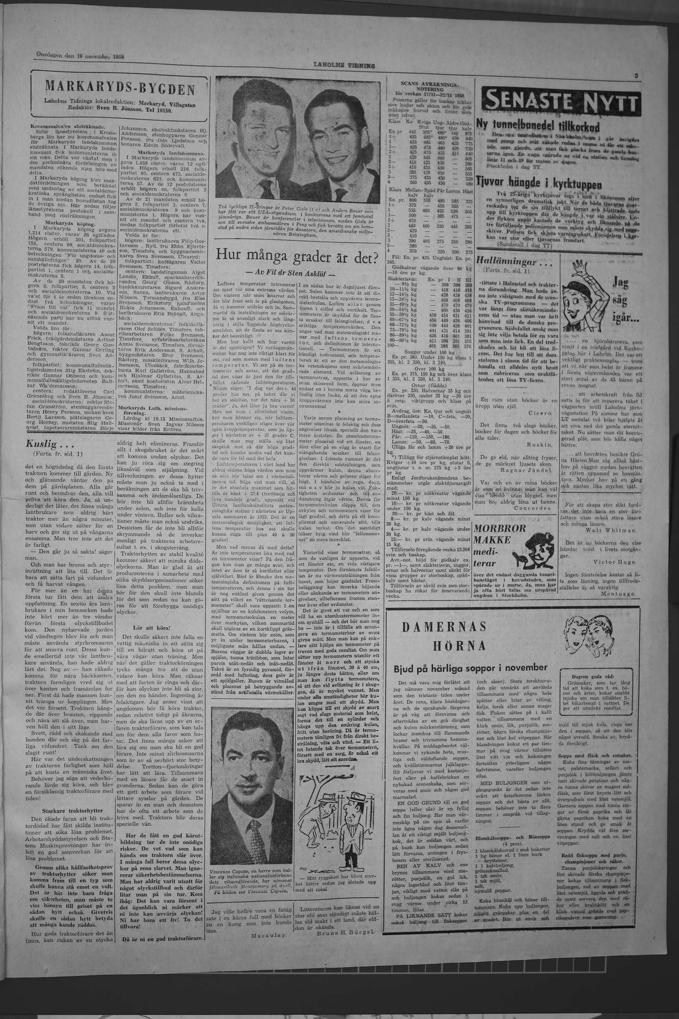 Laholms Tidning Onsdag 19 november 1958, sida 3