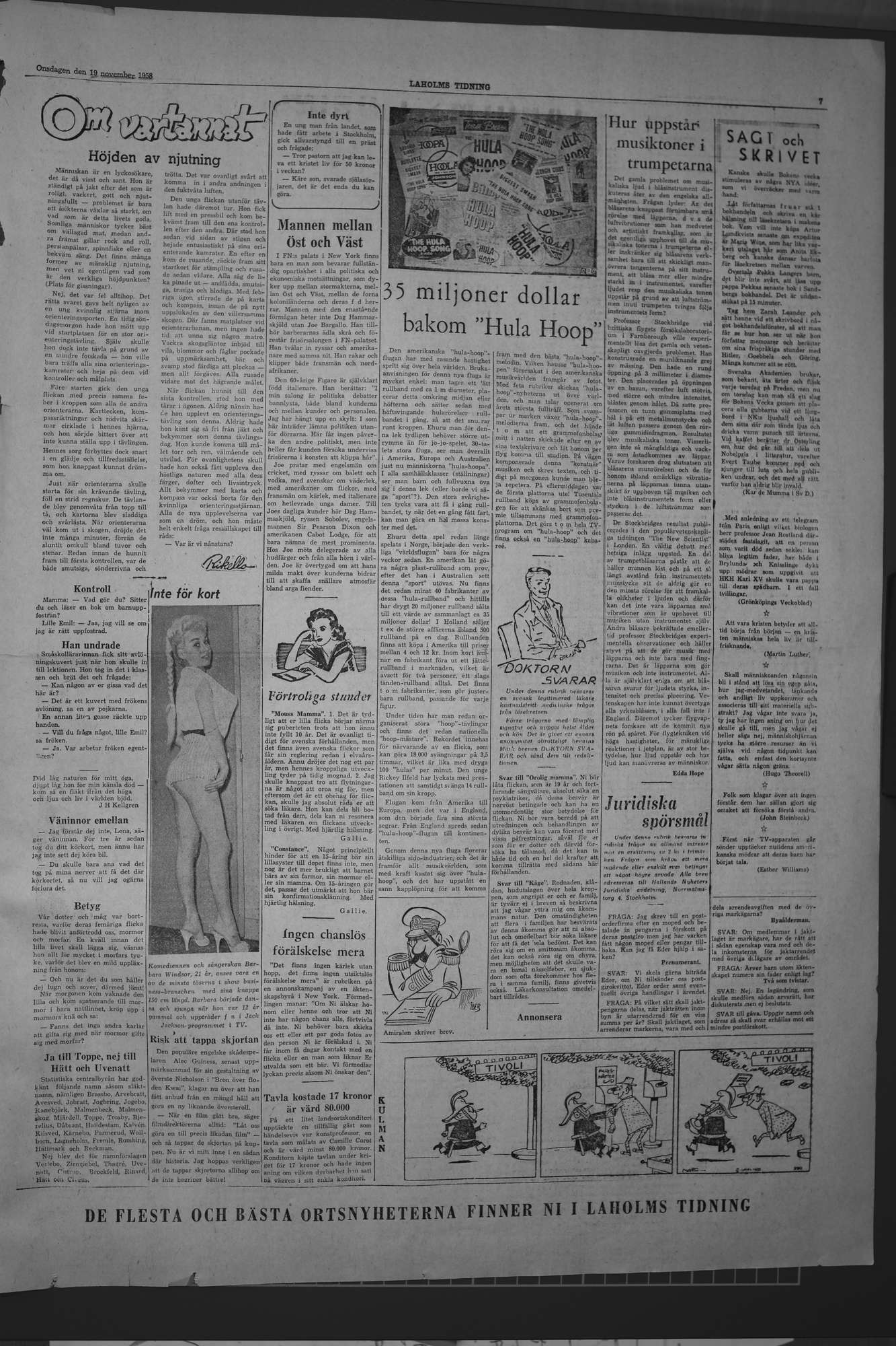 Laholms Tidning Onsdag 19 november 1958, sida 7