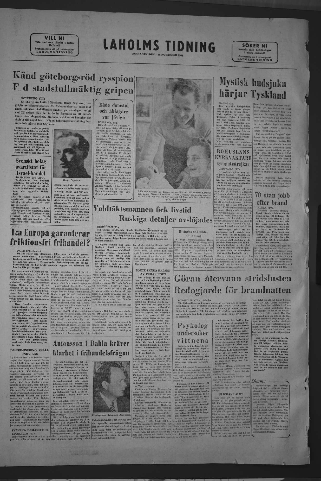 Laholms Tidning Onsdag 19 november 1958, sida 8