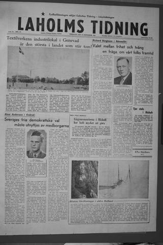 Förstasidan, Fredag 19 september 1958
