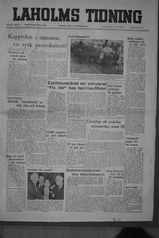 Förstasidan, Lördag 19 november 1949