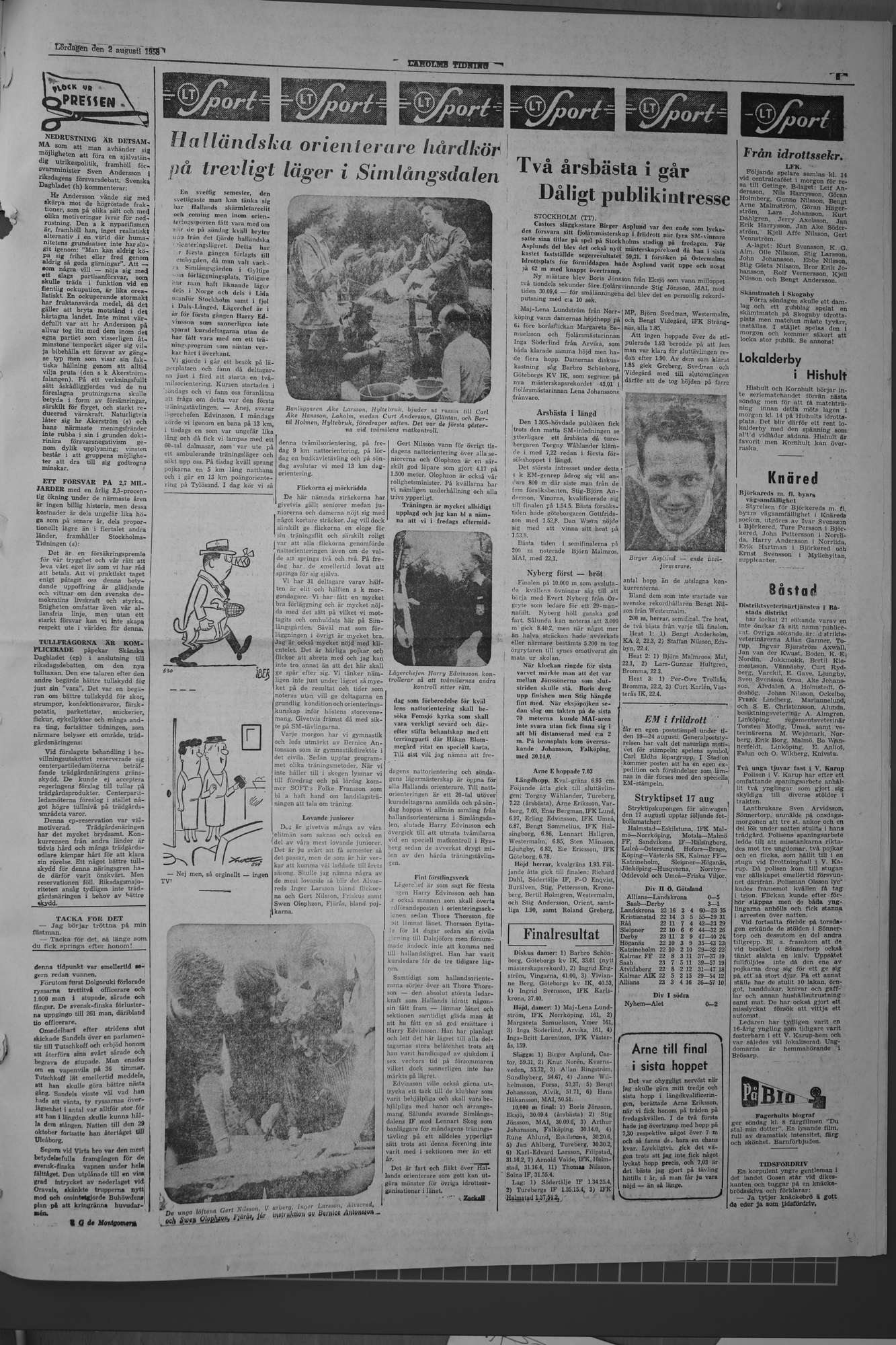 Laholms Tidning Lördag 2 augusti 1958, sida 5