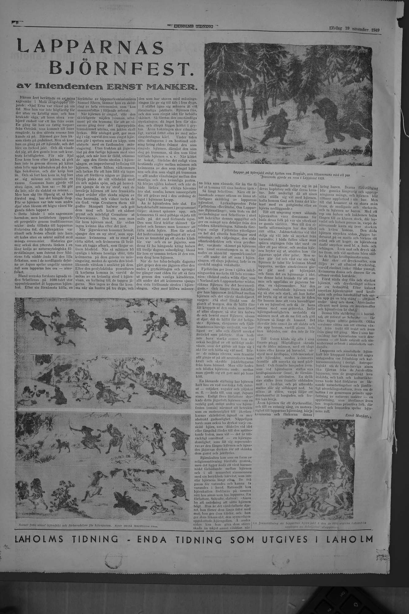 Laholms Tidning Lördag 19 november 1949, sida 6