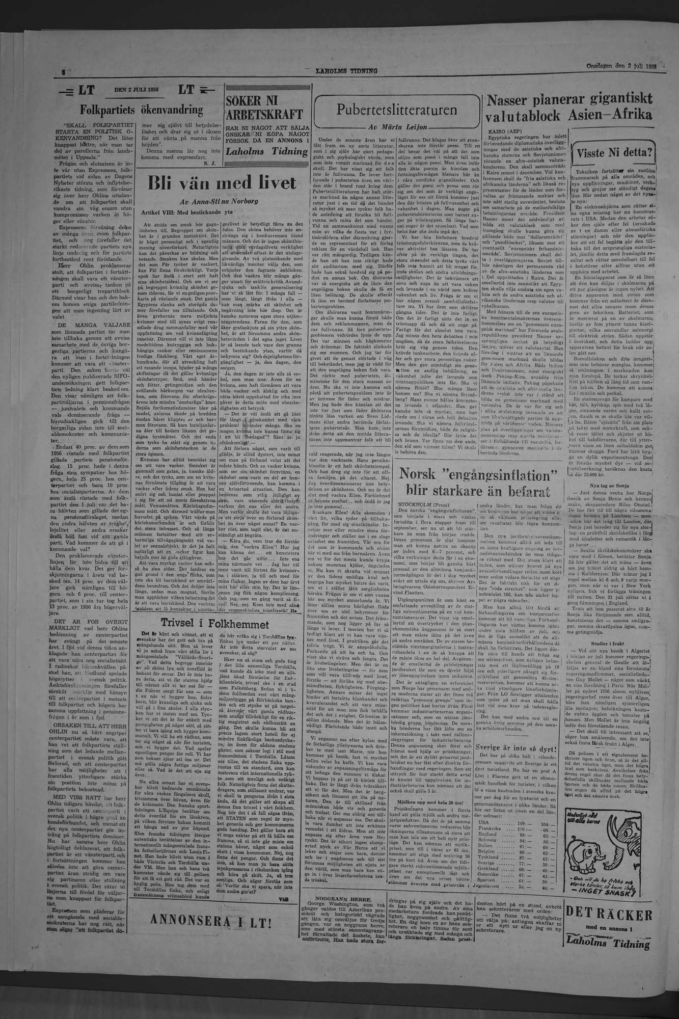 Laholms Tidning Onsdag 2 juli 1958, sida 4