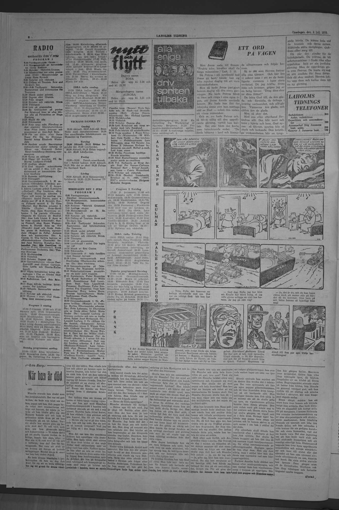 Laholms Tidning Onsdag 2 juli 1958, sida 6