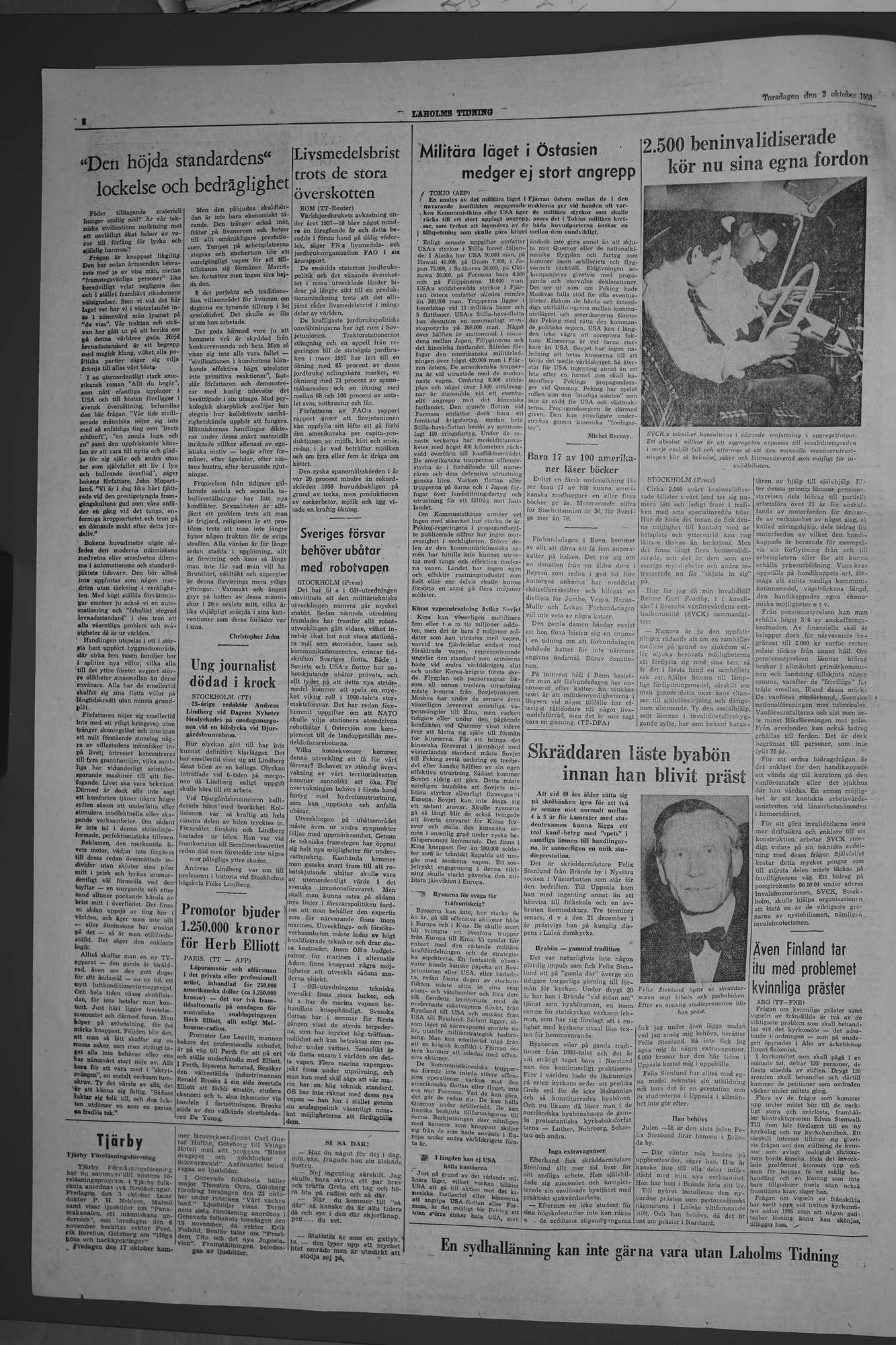 Laholms Tidning Torsdag 2 oktober 1958, sida 2