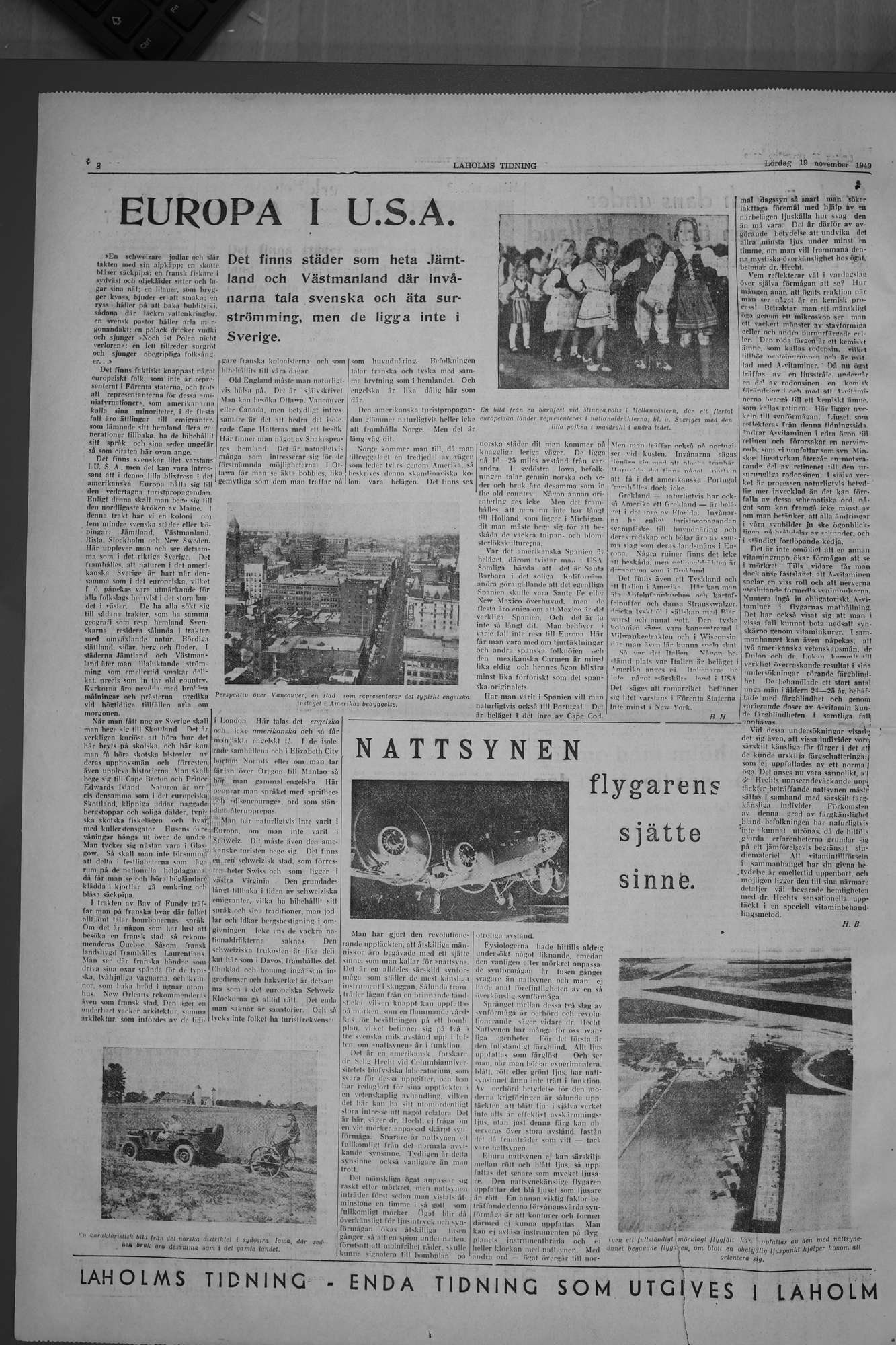 Laholms Tidning Lördag 19 november 1949, sida 8