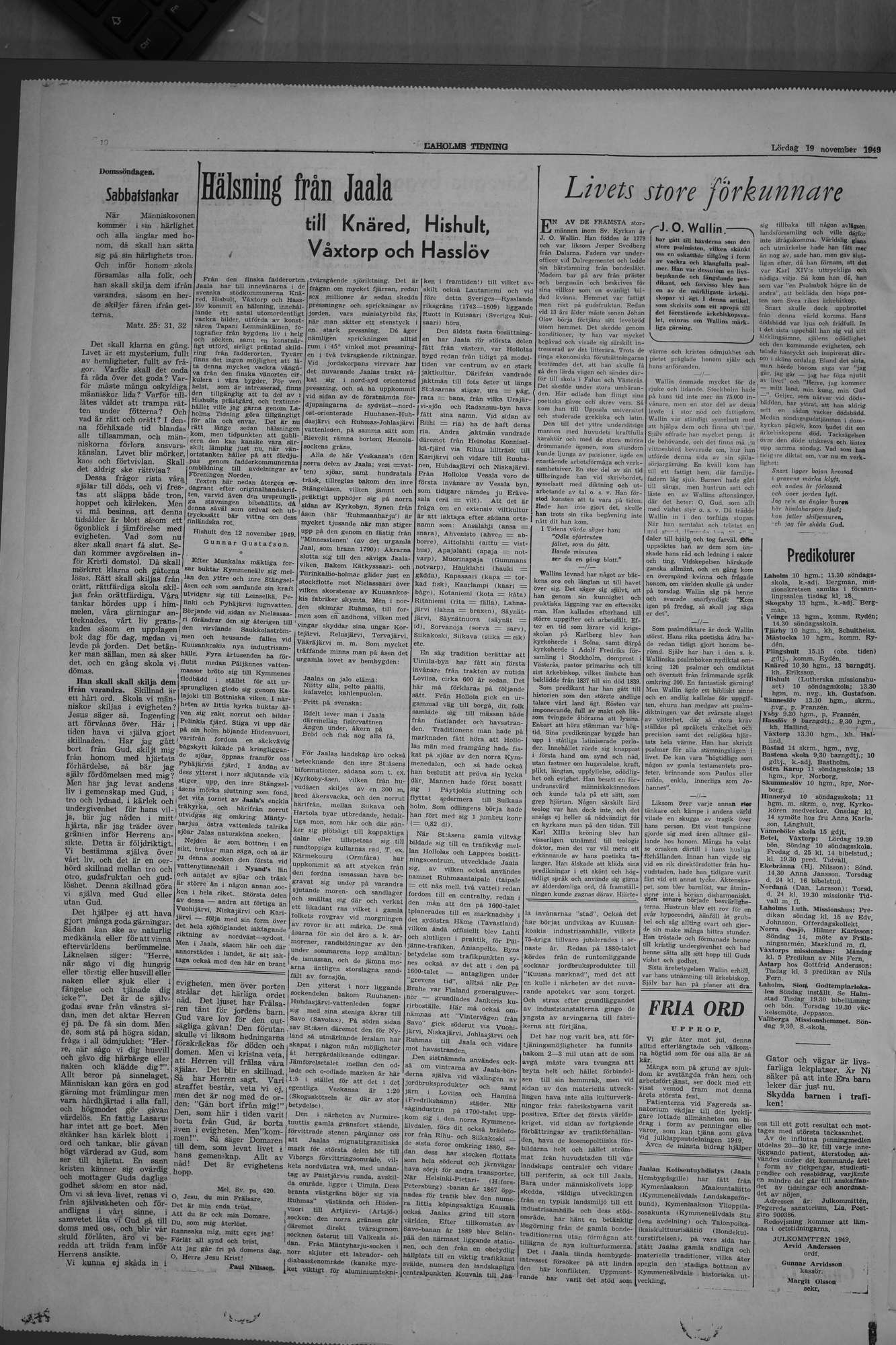 Laholms Tidning Lördag 19 november 1949, sida 10