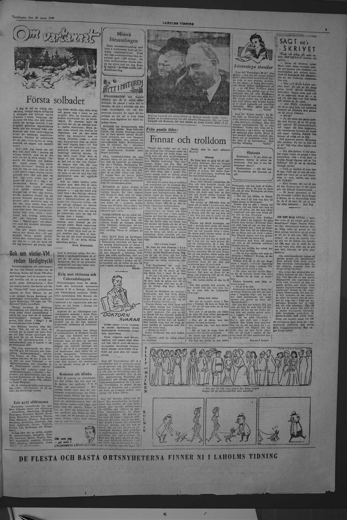 Laholms Tidning Torsdag 20 mars 1958, sida 5