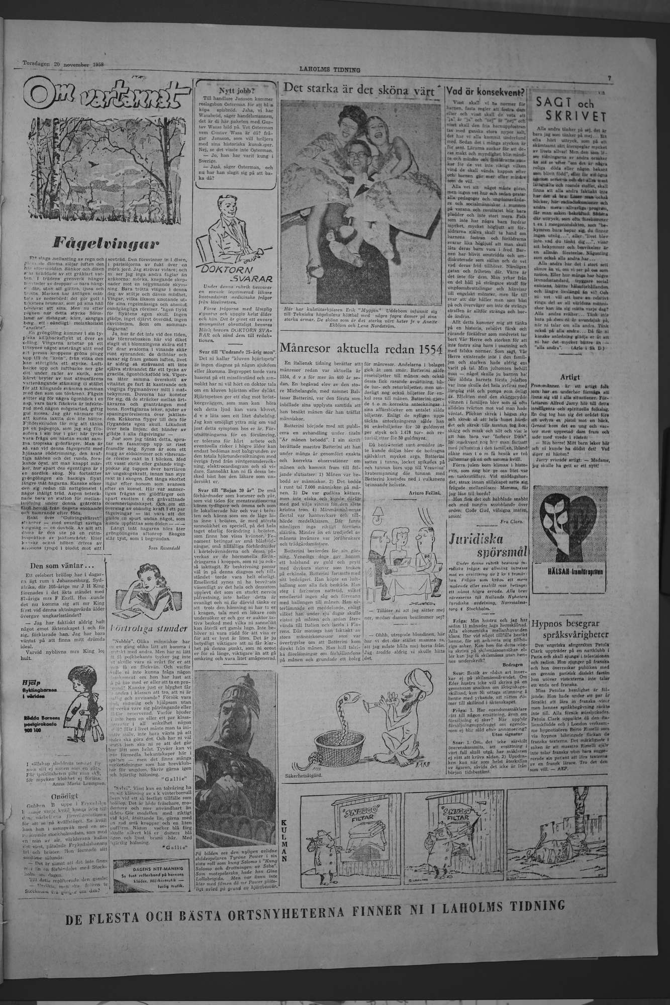 Laholms Tidning Torsdag 20 november 1958, sida 7